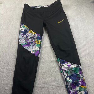 Nike Dri‑FIT Floral Panel Leggings – Tight Fit (Size M)